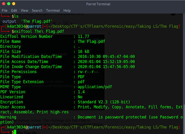 Talking Ls exiftool output