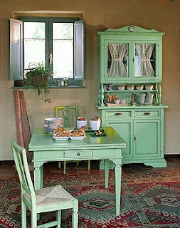 muebles comedor vintage verde agua