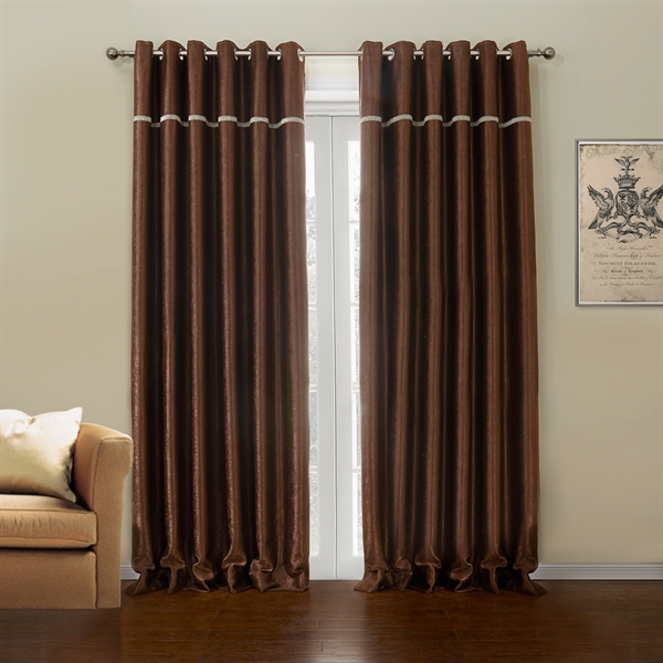 Polyester Blackout Curtain Dark Brown Custom Curtain - 633 ( One Panel )