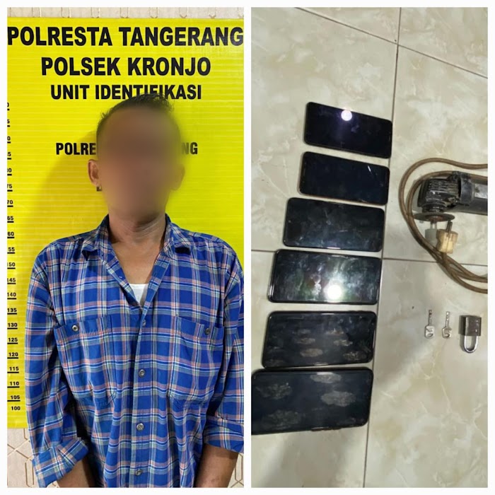 Polsek Kronjo Polresta Tangerang Tangkap Pencuri Ponsel yang Beraksi di Desa Gandaria