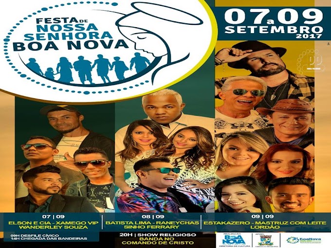 BOA NOVA: Prefeitura divulga cartaz oficial da Festa de Setembro