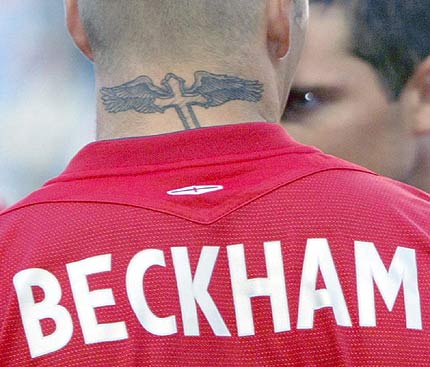 david beckham tattoos on neck