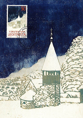 maxicard pour Noël de Saint Mamerken de Triesen au Liechtenstein