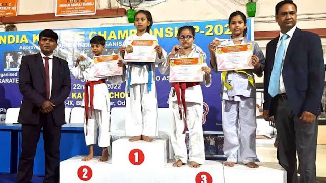 BG NEWS ! Oorja Samanta of Griffins International School wins two Gold Medals in The Second East India Karate Championship 2022