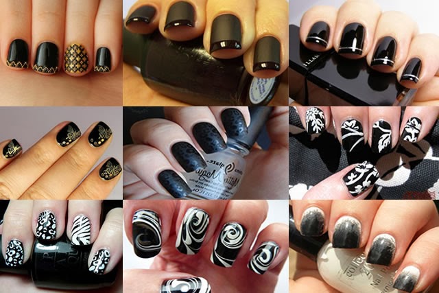 MANICURE CON ESMALTE NEGRO - UÑAS DECORADA CON ESMALTE NEGRO - UÑAS NEGRAS vía http://xn--uasmanosypies-ikb.blogspot.com/2014/02/manicure-con-esmalte-negro-unas.html