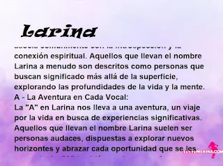 ▷ Significado del nombre Larina (✔)