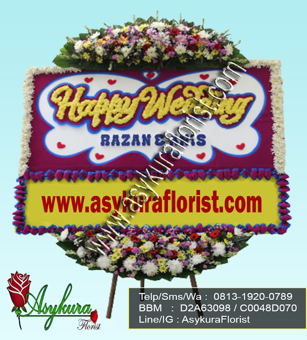 Toko Bunga Papan Happy Wedding Karawang