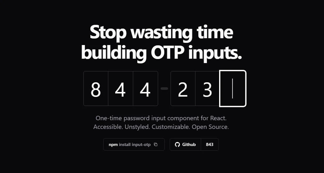One-time password input component for React
