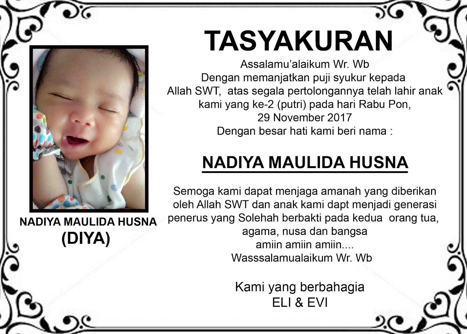 Download Format Tasyakuran Aqiqah Anak Yang Simple 