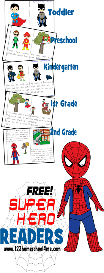 FREE Super Hero Reader Books - help kids learn dolch sight word with these fun emergent readers for preschool, prek, kindergarten, first grade, 2nd grade