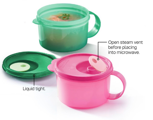 Tupperware Crystalwave Soup Mug (2) 460ml