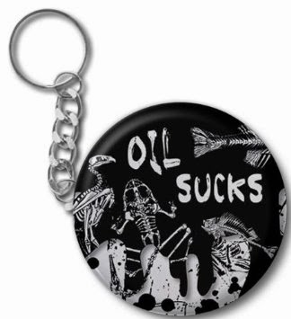 OIL SUCKS SKELETONS Gulf bp Spill Relief 2.25 inch Button Style Key Chain