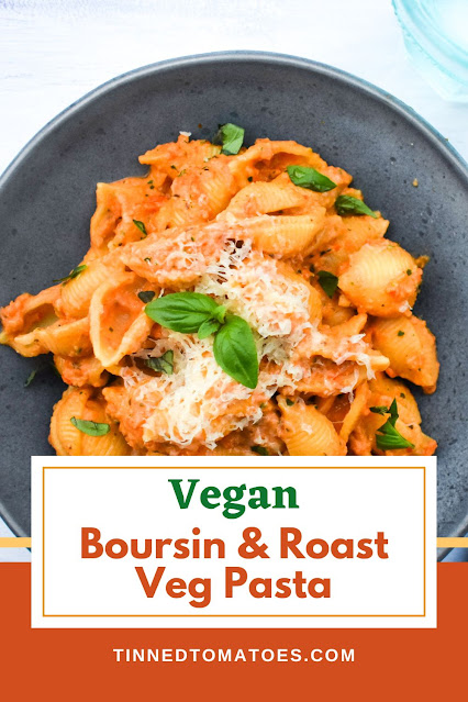 Vegan Boursin Roasted Veg Pasta Sauce Recipe pin.