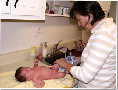 Elaine Day 6 bathtime with Grandma Godby