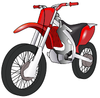 Clip art of a motorcycle, by By Theresa Knott, via Wikimedia Commons