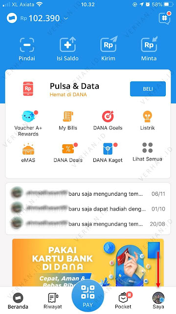 pengaturan profil aplikasi dana