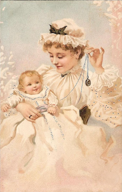 Belle image ancienne maman et bébé