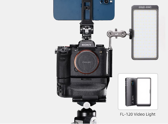 Sunwayfoto PSL-α1G L Bracket on SONY α1 w/ attachments