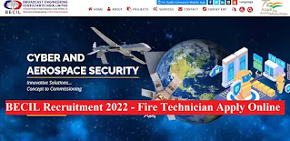 BECIL Recruitment 2022 - Fire Technician Apply Online