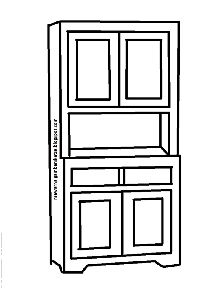 Mewarnai Gambar  Mewarnai Gambar  Sketsa Lemari  3