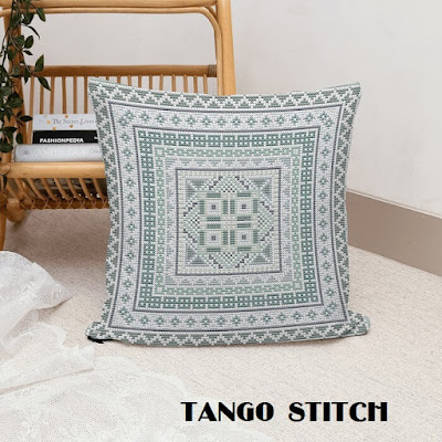 Cross stitch gray ornaments sampler pattern - Tango Stitch