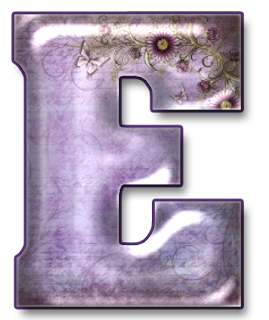 Abecedario Morado con Flores en la Esquina.