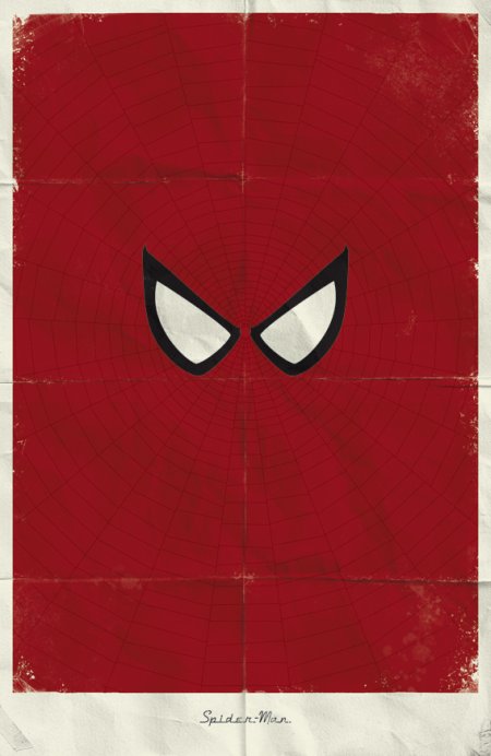 marko manev ilustração poster minimalista super heróis marvel Homem-Aranha