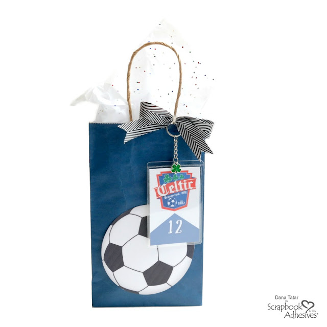 DIY Soccer Ball Goody Bag with Self-Laminating Player Card Key Chain Charm