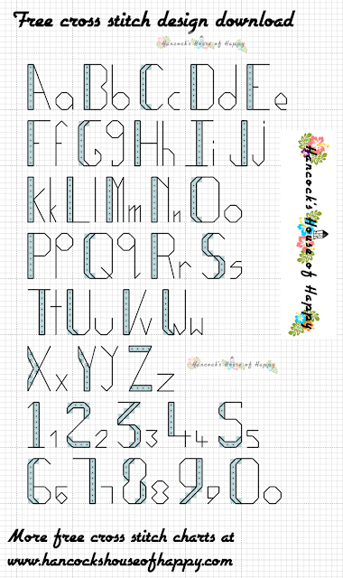 Free Cross Stitch Font. Art Deco Cross Stitch Alphabet Pattern.