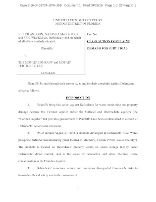 Mosaic Lawsuit Polk County FL  - Complete Text of the Complaint -  Copy of the Complaint