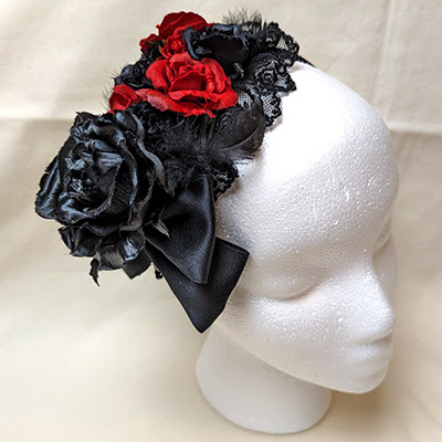 Ruha Garden Rose Headband (2022) Black x Red