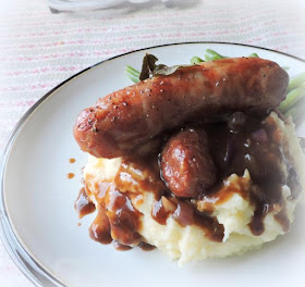 Sage Roasted Bangers with Mash and Onion Gravy