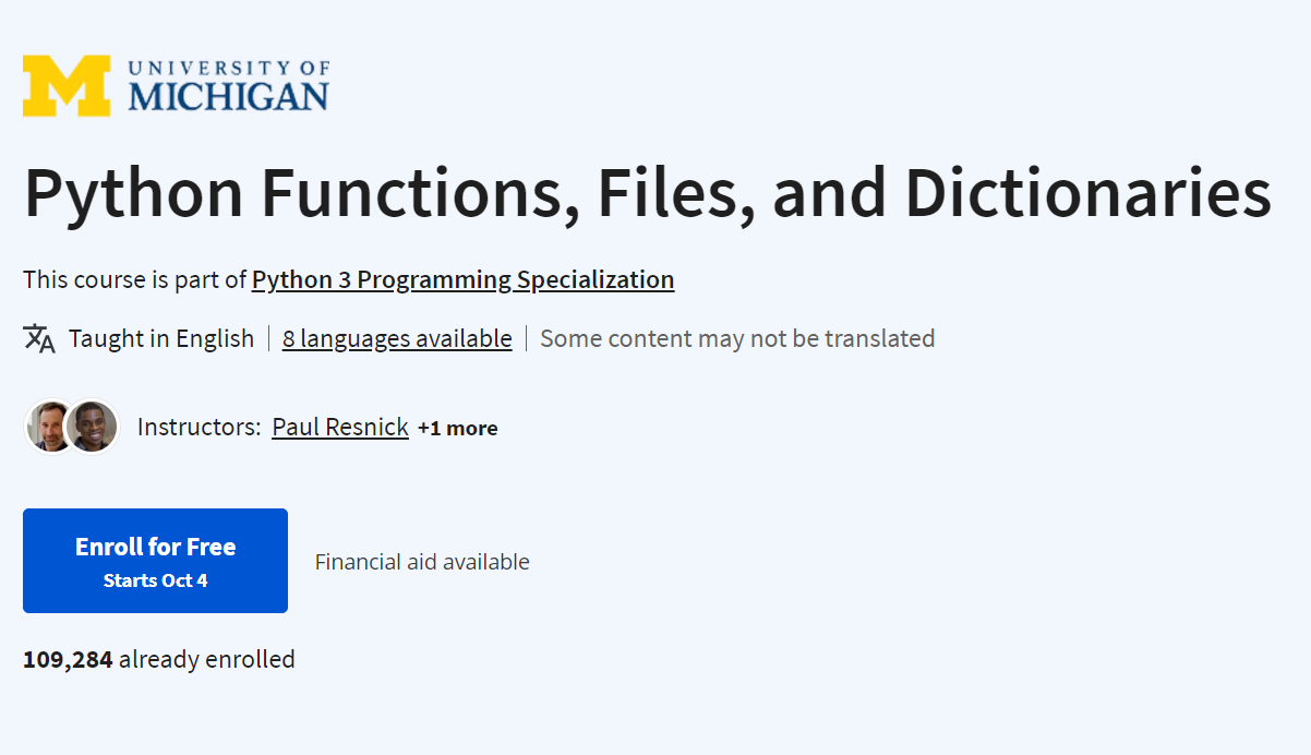 Python Functions, Files, and Dictionaries (Free Course) ~ Computer ...