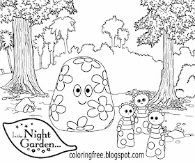 Kids simple preschool clipart Haahoos colouring in the night garden good drawing ideas for beginners