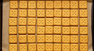 Arrange Cheez-It crackers in a single layer.