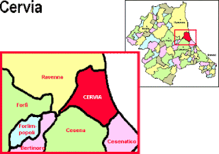 Cervia posizione su cartina