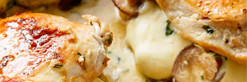 Cheesy Garlic Butter Mushroom Stuffed Chicken