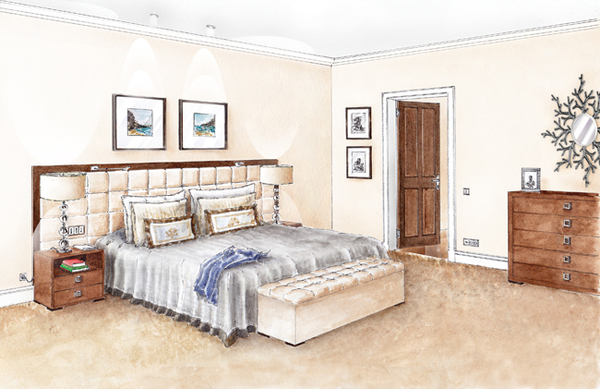 Foundation Dezin Decor Sketch of Bedroom 