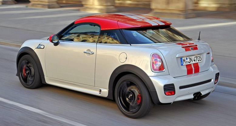 2012 Mini Coupe White with Red Stripes Whether sales of the regular Mini
