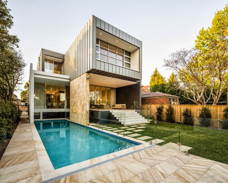 Backyard of Beautiful Box House by Zouk Architects