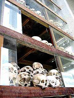 Cambodian Killing Field skulls picture by Kristina