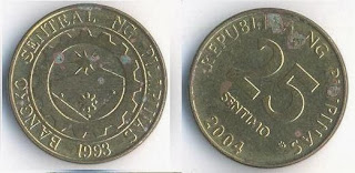 PHILIPPINES 2004 25 SENTIMOS BRASS COIN