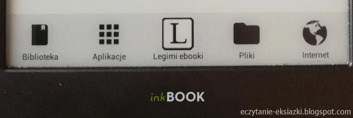 InkBOOK Classic 2 - pasek ze skrótami do aplikacji