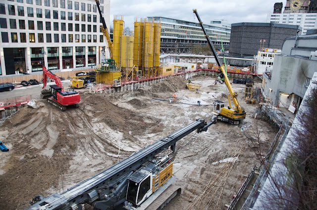 Baustelle Upper West, Hotel, Büro, Einzelhandel, (ursprünglich: Atlas Tower), geplante Höhe: 118 Meter, Breitscheidplatz, 10623 Berlin, 08.01.2014