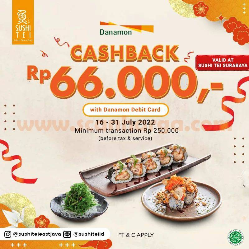 Sushi Tei Promo Cashback Rp 66.000 dengan Kartu Debit Danamon