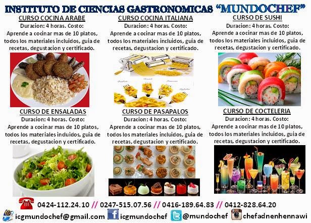 VER AFICHE: Cursos de Gastronomía en Mundo Chef  San Fernando.