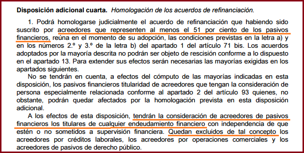 Disposición Adicional 4ª Ley Concursal