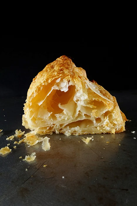 inside of baked puff pastry