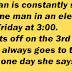 A woman is constantly seeing the same man in an elevator every Friday at 3:00