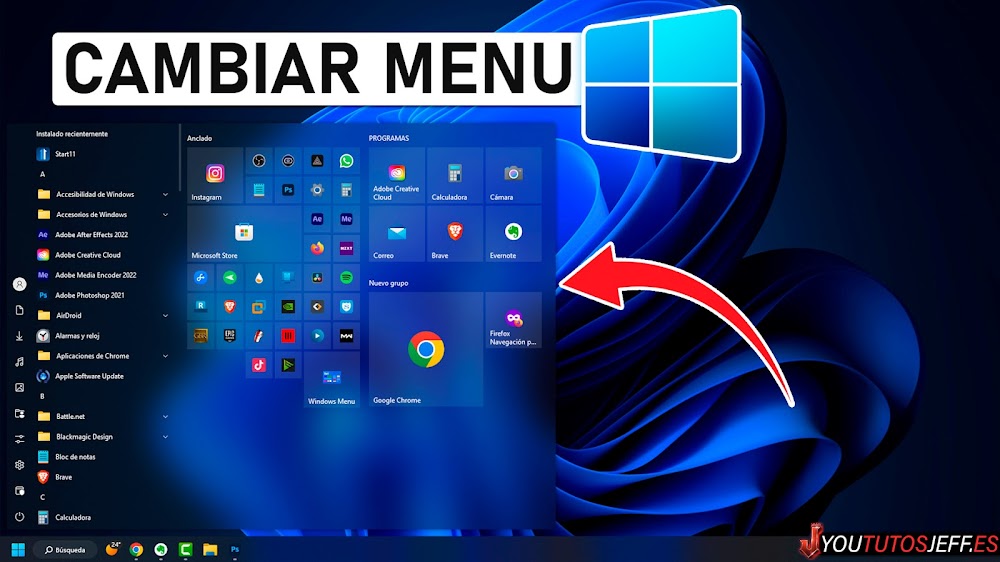 Como Poner MENU de Windows 10 en Windows 11 🔵